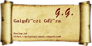 Galgóczi Géza névjegykártya