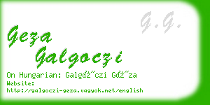 geza galgoczi business card
